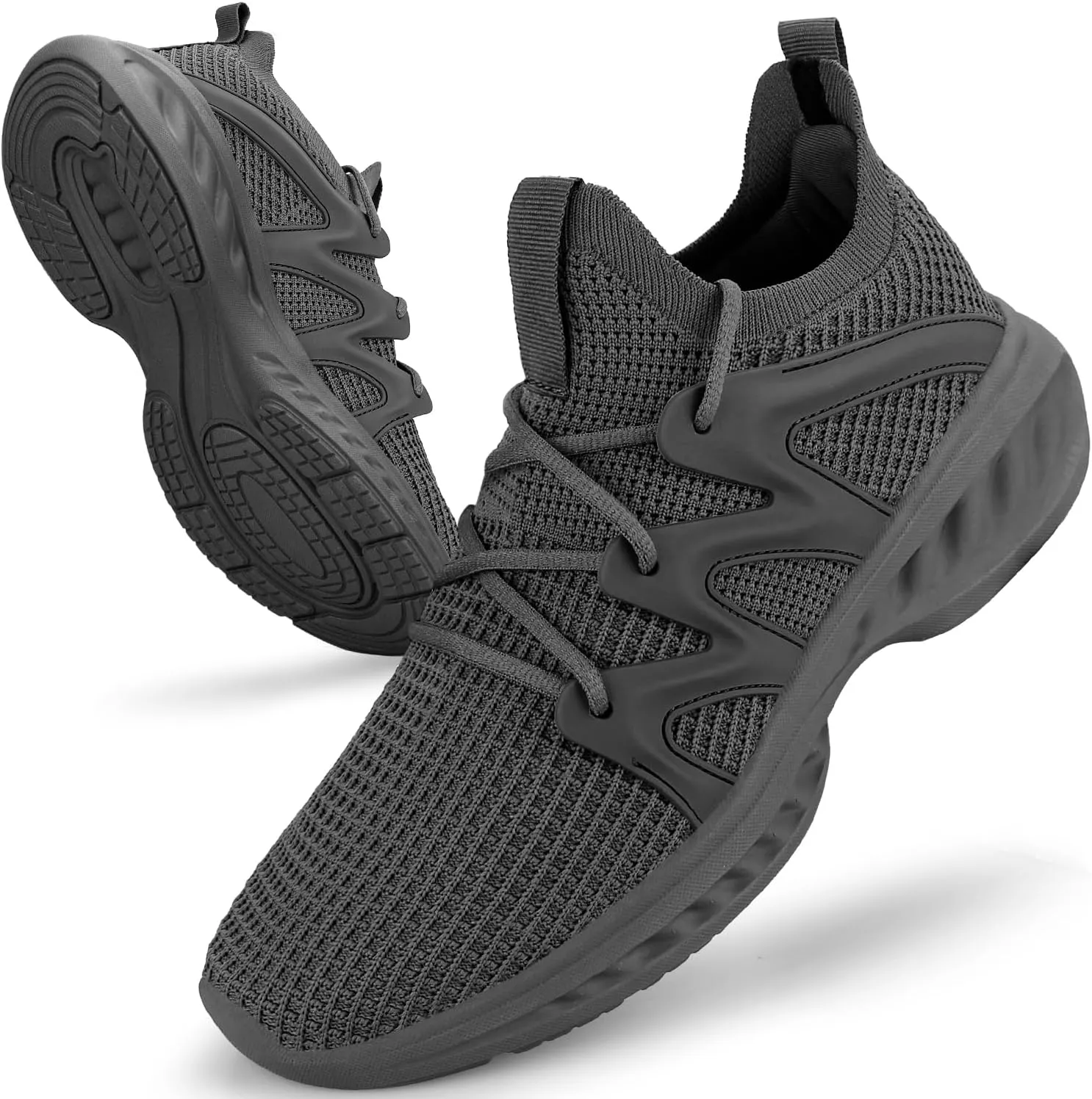 Pujcs Men's Slip on Walking Shoes Lightweight Breathable Non Slip Running Shoes Athletic Gym Tennis Shoes Sneakers for Men