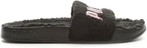 PUMA Womens Leadcat 2.0 Ylm Sherpa Slide Casual Sandals Casual Low Heel 1-2" - Black - Size 10 M