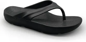 Pure Stride Therapeutic Flip Flops, Orthotic Thong Sandals for Plantar Fasciitis, Metatarsal and Heel Spurs, Feet Pain Relief and Arch Support - Black, Men’s Size 11