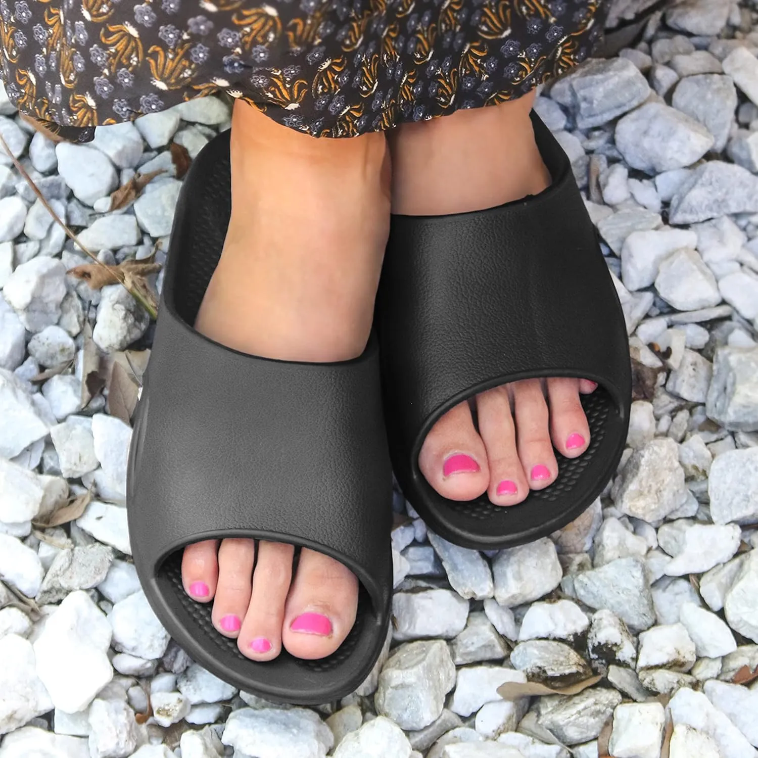 Pure Stride Therapeutic Slides, Orthotic Sandals for Plantar Fasciitis, Metatarsal and Heel Spurs, for Pain Relief and Arch Support of Feet