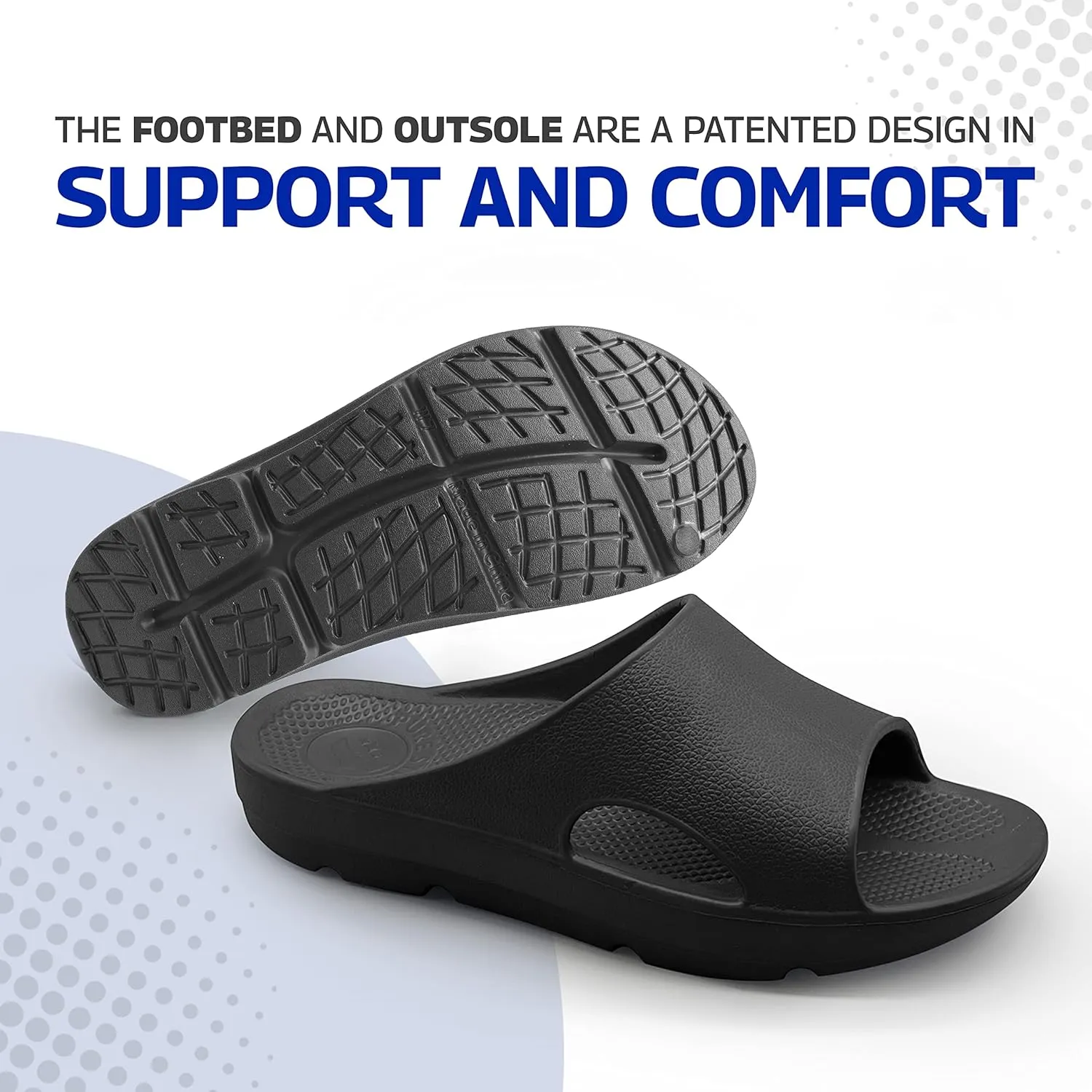 Pure Stride Therapeutic Slides, Orthotic Sandals for Plantar Fasciitis, Metatarsal and Heel Spurs, for Pain Relief and Arch Support of Feet