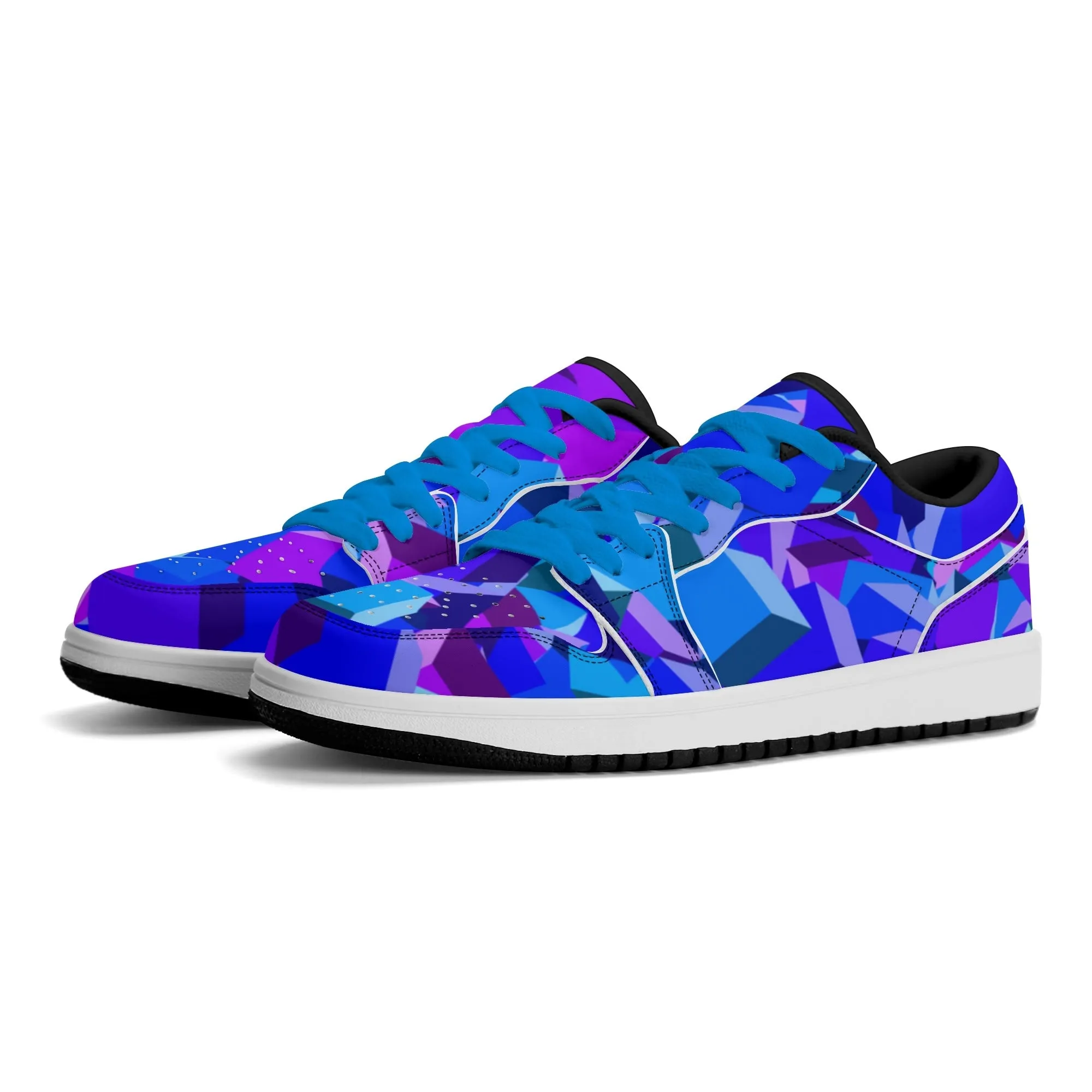 Purple Cube Low Top Leder Sneaker für Damen
