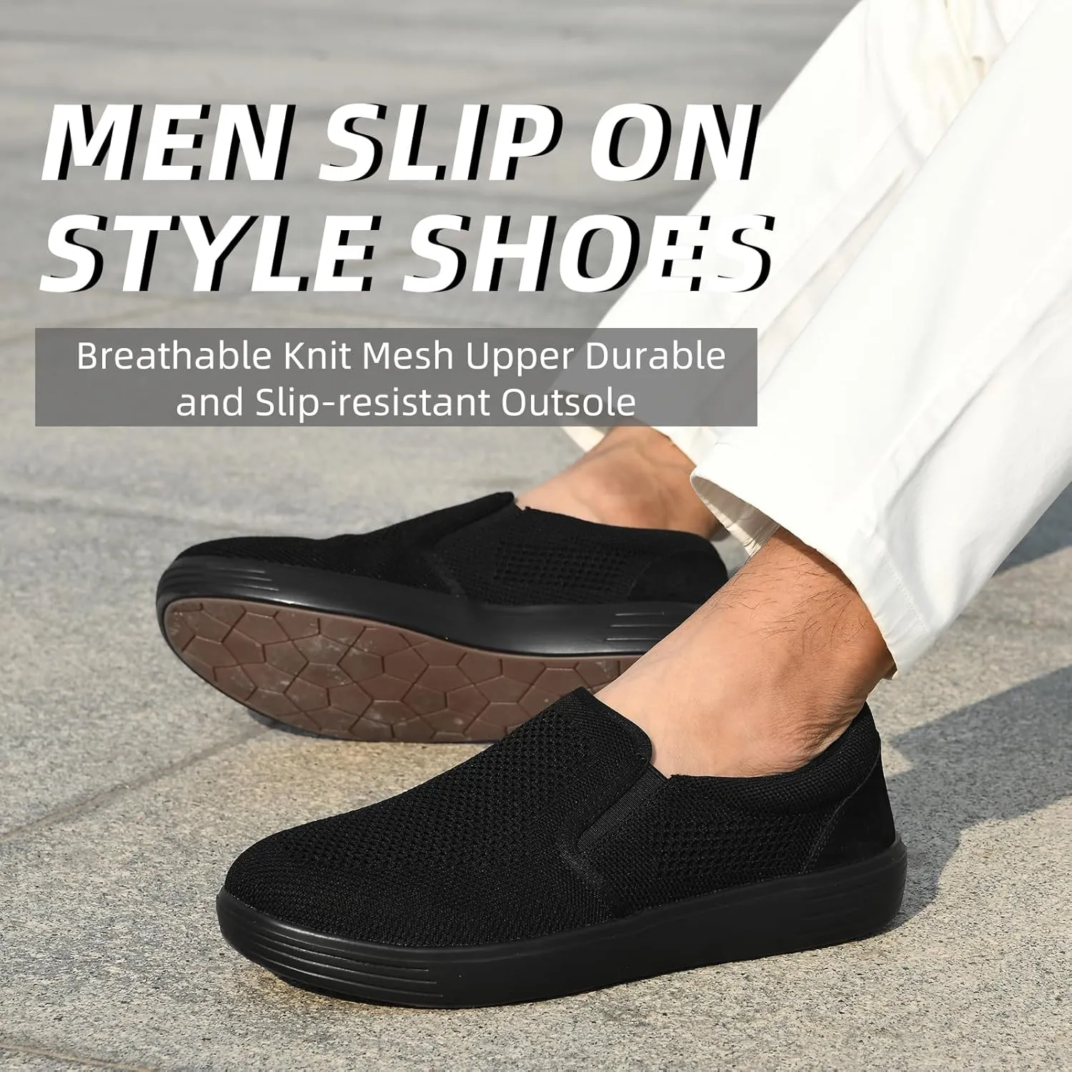 Puxowe Men's Casual Slip On Walking Shoes Mesh Comfortable Loafer