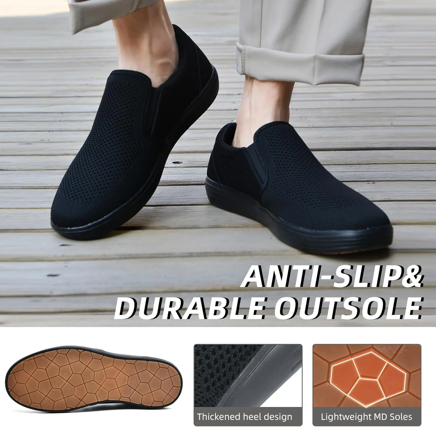 Puxowe Men's Casual Slip On Walking Shoes Mesh Comfortable Loafer