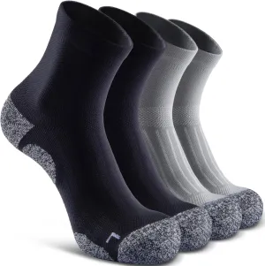 Quarter Compression Socks for Men Women, Cushioned Running Hiking Socks
