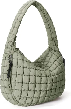 Quilted Tote Bag Large Quilting Cute Puffer Shoulder Bag Lightweight Quilted Padding Hobo Bag for Women Winter Fashion