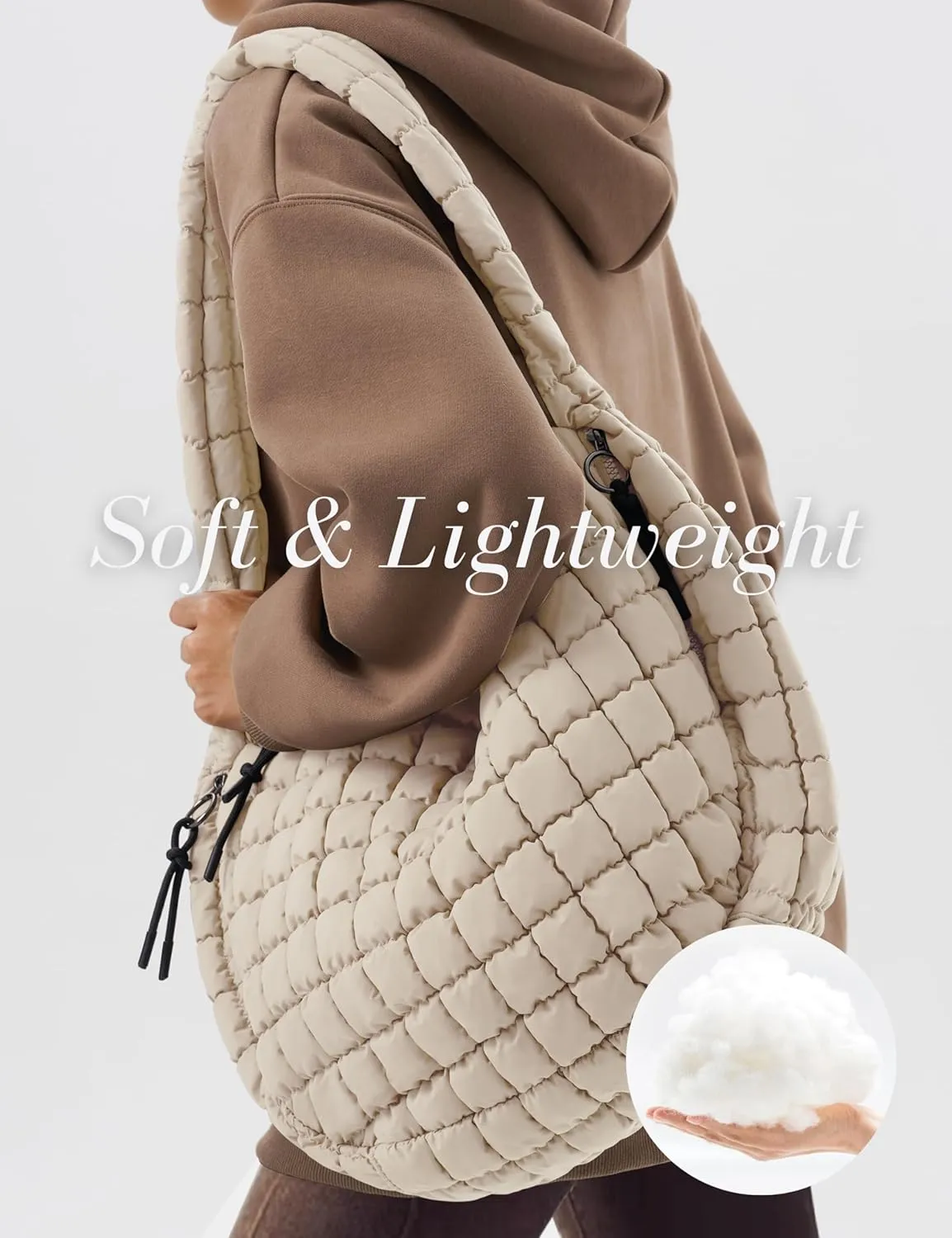 Quilted Tote Bag Large Quilting Cute Puffer Shoulder Bag Lightweight Quilted Padding Hobo Bag for Women Winter Fashion