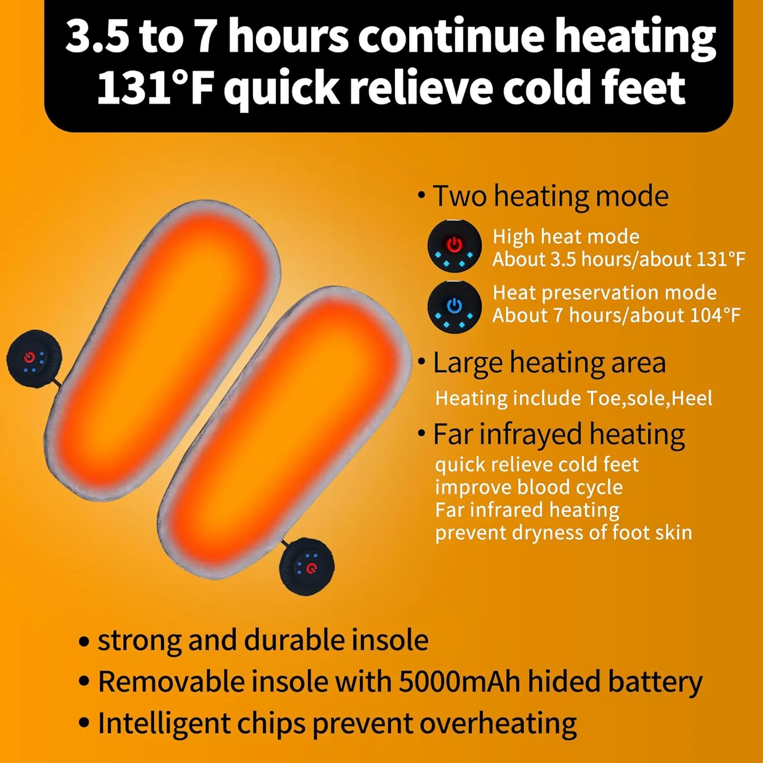 Rechargeable Foot Warmer,Heated Boots Slippers for Cold Feet, House Portable Electric Heating Pad Slippers Shoes for Women, 3.5-7 Hours Heating, Powered by Lithium Battery or USB