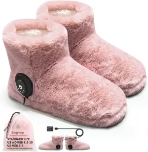 Rechargeable Foot Warmer,Heated Boots Slippers for Cold Feet, House Portable Electric Heating Pad Slippers Shoes for Women, 3.5-7 Hours Heating, Powered by Lithium Battery or USB