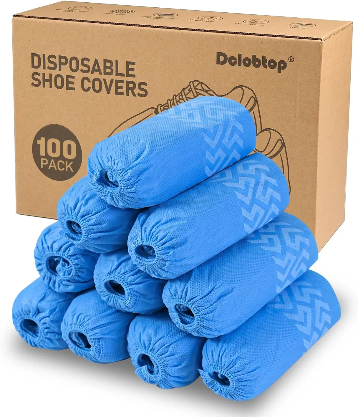 Recycable Shoe Covers Disposable Non-Slip for Indoors - 100Pack(50 Pairs) Thick Breathable Cloth Boot Covers, Extra Large size Protector Covers Fits Up To 112 US Men and 13 US Women Size,Blue