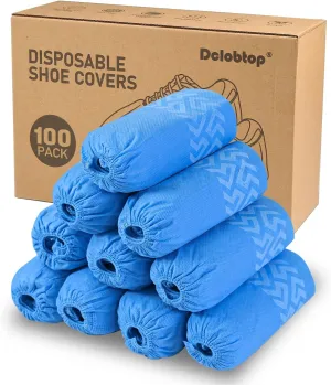Recycable Shoe Covers Disposable Non-Slip for Indoors - 100Pack(50 Pairs) Thick Breathable Cloth Boot Covers, Extra Large size Protector Covers Fits Up To 112 US Men and 13 US Women Size,Blue
