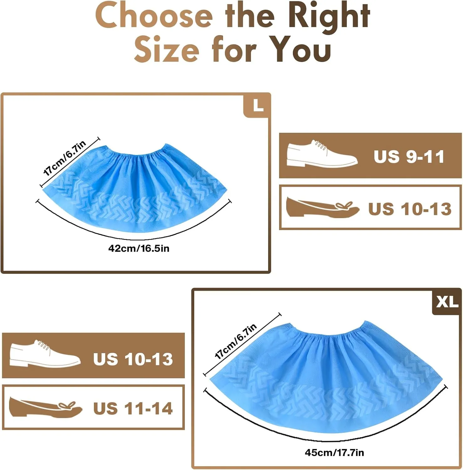 Recycable Shoe Covers Disposable Non-Slip for Indoors - 100Pack(50 Pairs) Thick Breathable Cloth Boot Covers, Extra Large size Protector Covers Fits Up To 112 US Men and 13 US Women Size,Blue