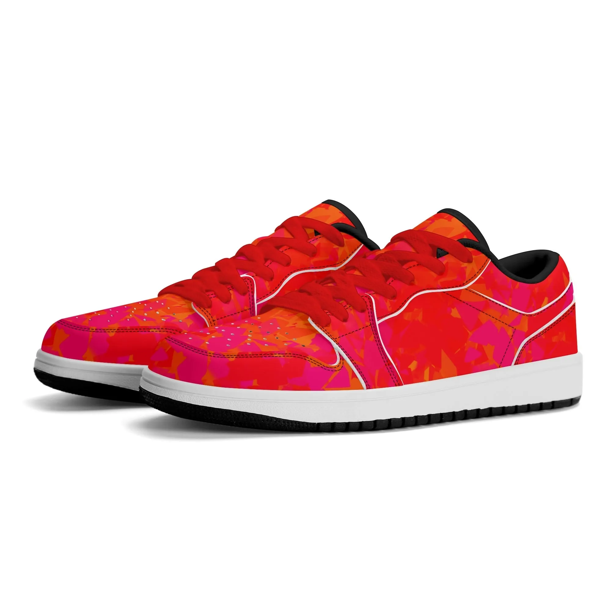 Red Crystal Low Top Leder Sneaker für Damen