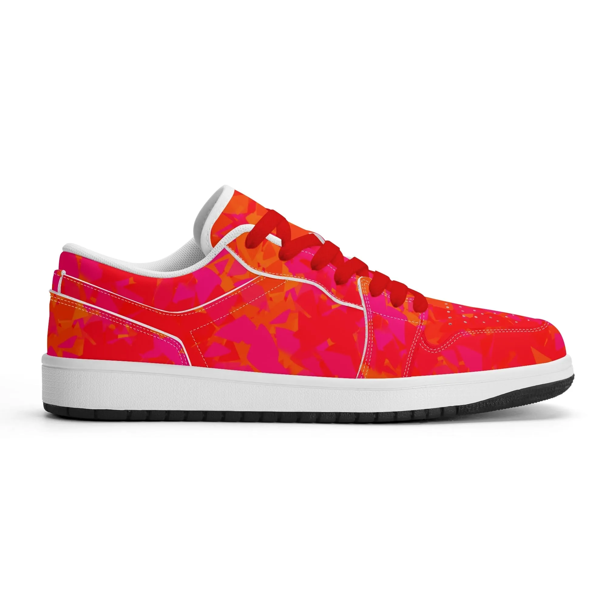 Red Crystal Low Top Leder Sneaker für Damen