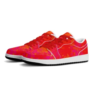 Red Crystal Low Top Leder Sneaker für Damen