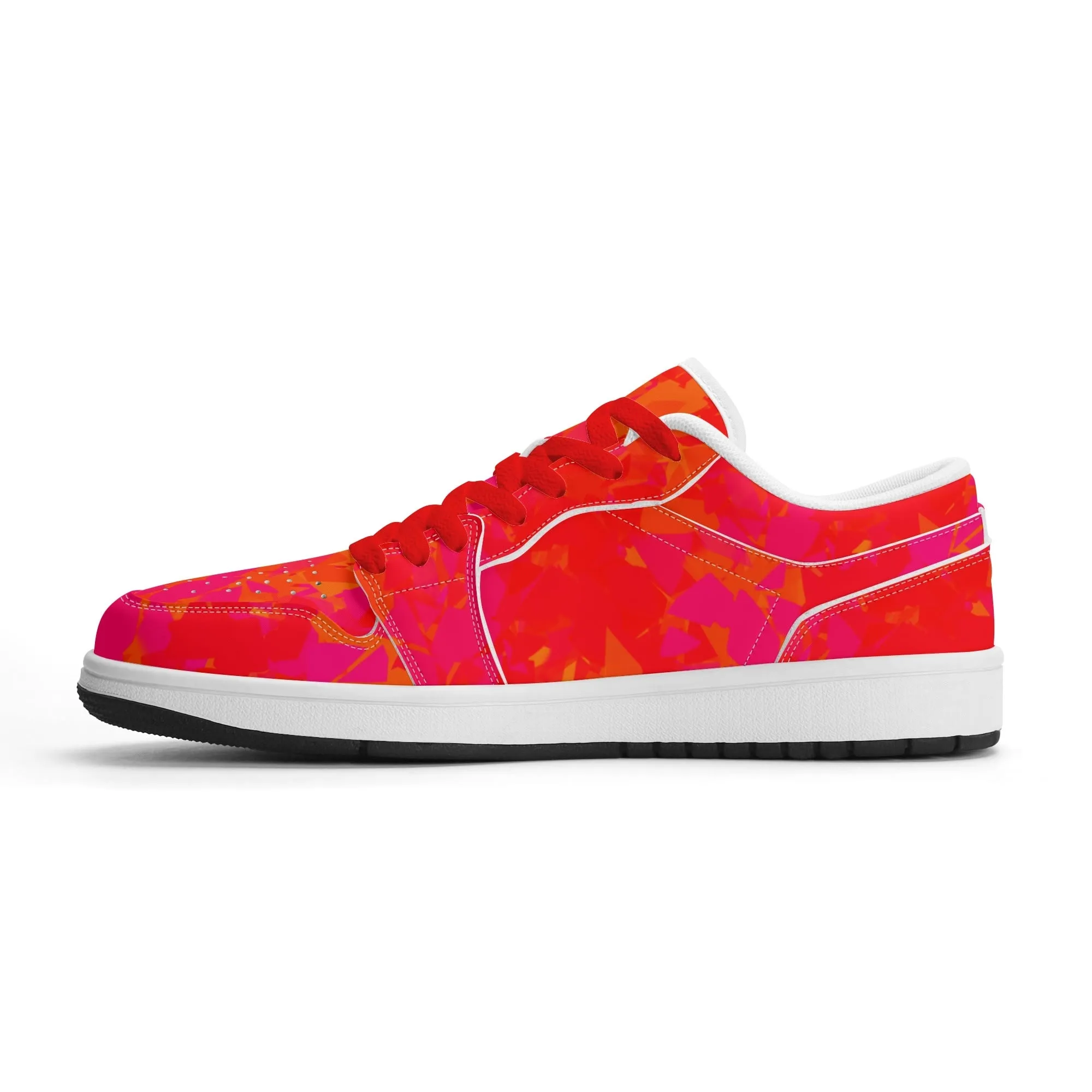 Red Crystal Low Top Leder Sneaker für Damen