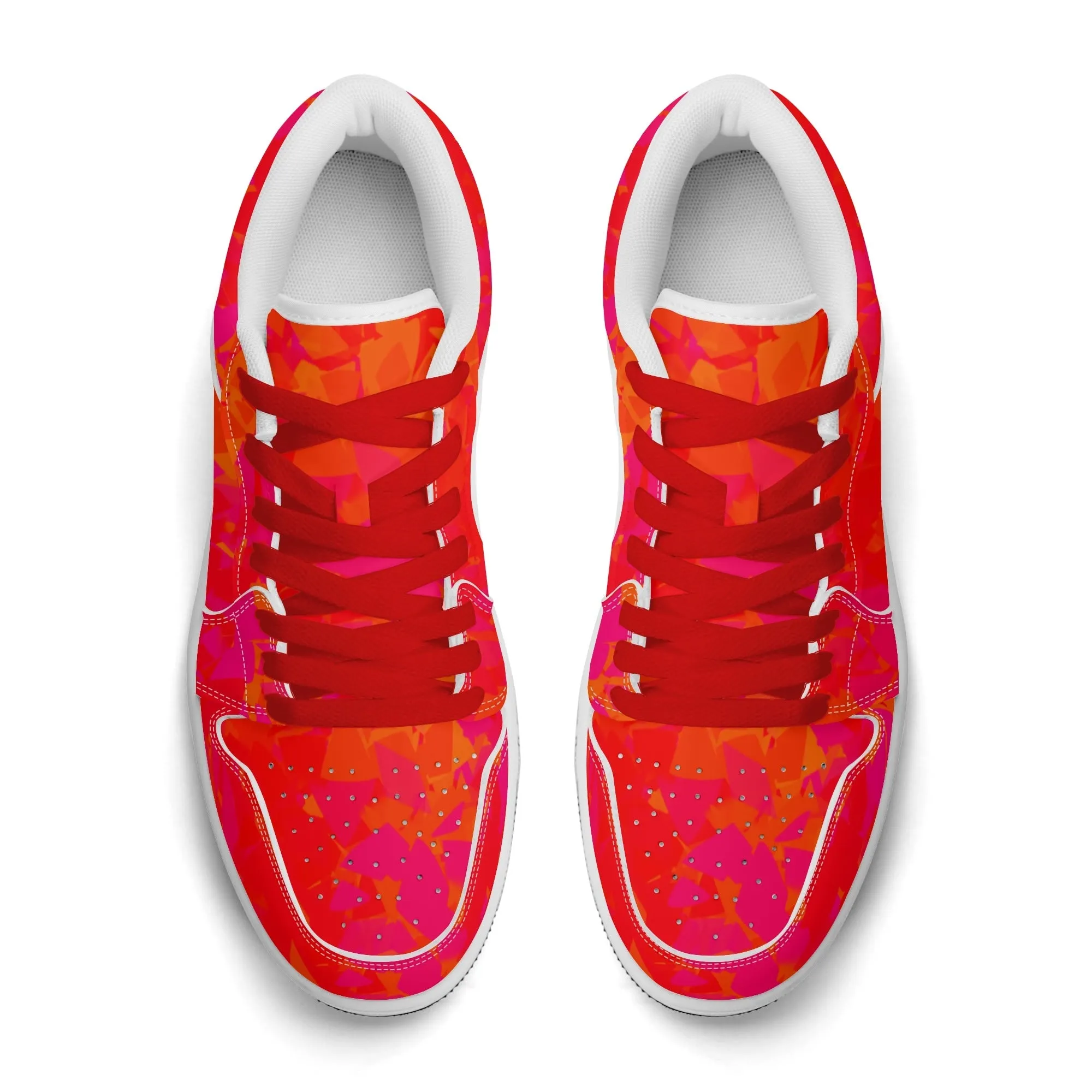 Red Crystal Low Top Leder Sneaker für Damen