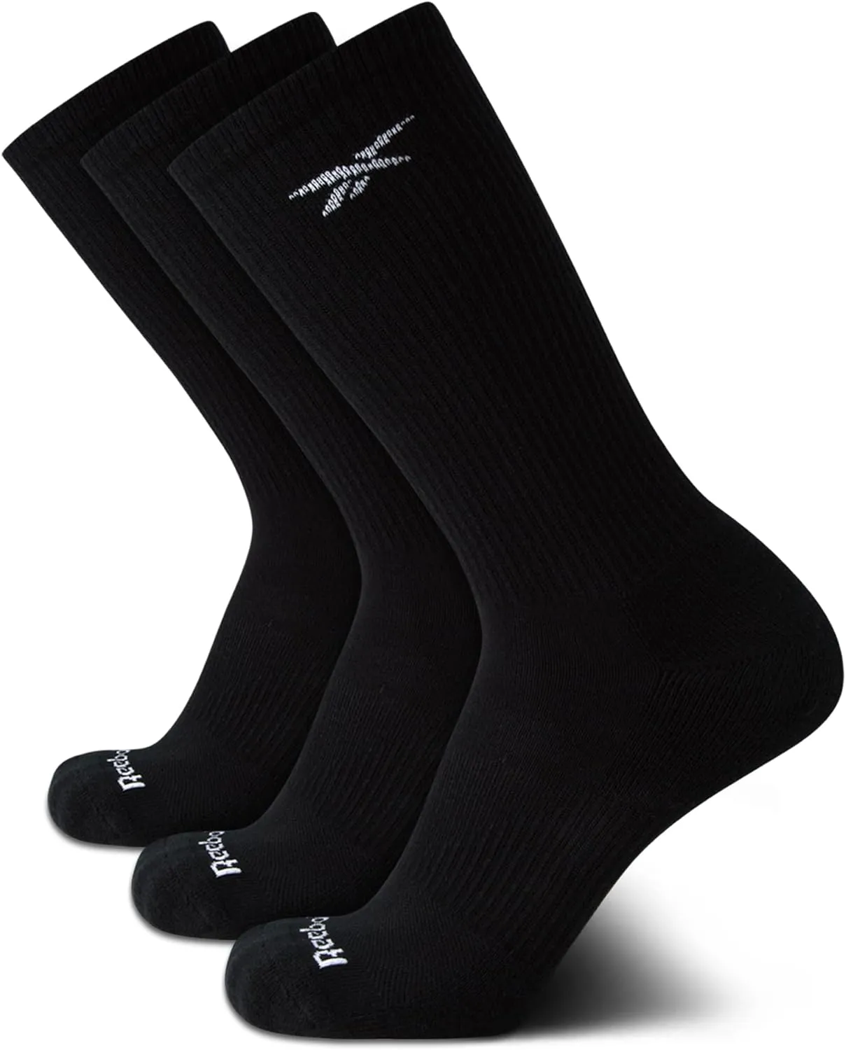 Reebok Men's Athletic Socks - 3 Pack Targeted Cushion Crew Socks - Breathable Cotton Blend Socks for Men (Shoe Size: 6-12.5)
