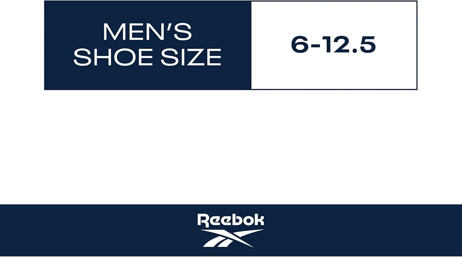 Reebok Men's Athletic Socks - 3 Pack Targeted Cushion Crew Socks - Breathable Cotton Blend Socks for Men (Shoe Size: 6-12.5)