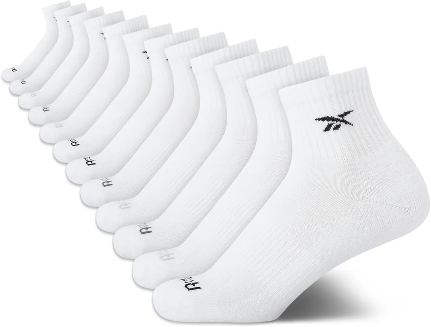 Reebok Womens Quarter Socks - 12 Pack Performance Arch Support Ankle Socks - Cushioned Athletic Socks for Women (Size: 4-10)