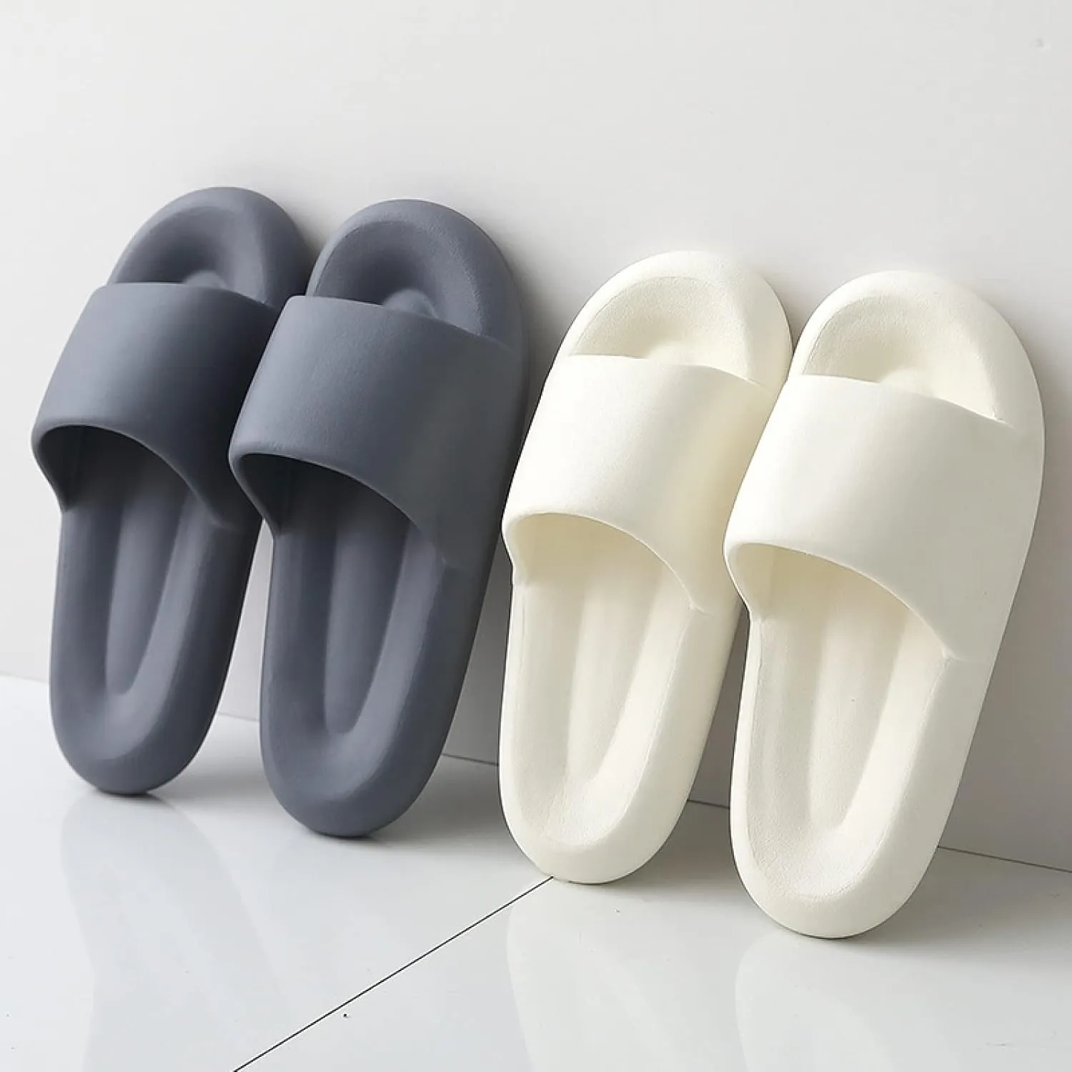 Reflexology Massage Tools Slippers,Relief Heel Neuropathy Pain Slippers,Home Indoor Sandals and Slippers, Summer Non-Slip Slippers,Ash,42-43