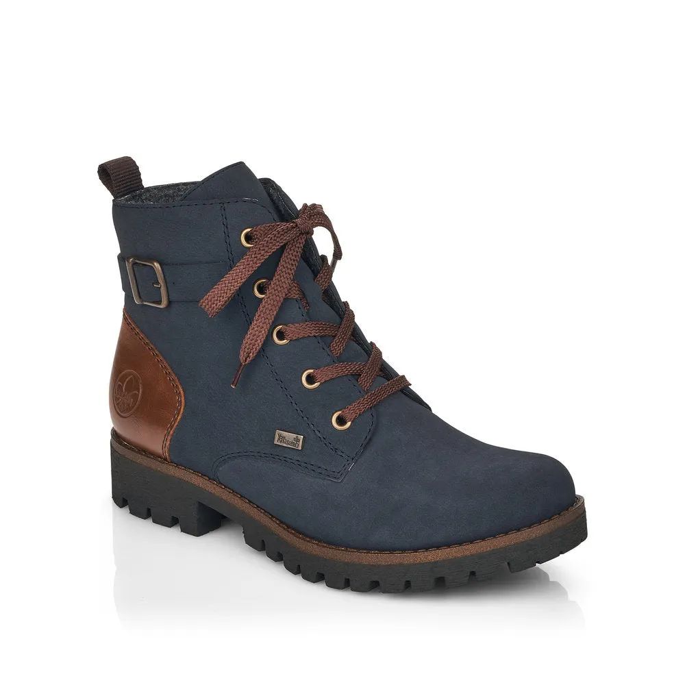 RIEKER - 78502-14 TEX-LACED CASUAL ANKLE BOOT - NAVY