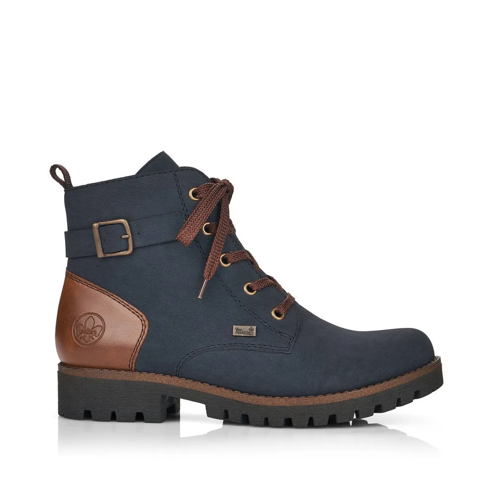 RIEKER - 78502-14 TEX-LACED CASUAL ANKLE BOOT - NAVY