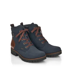 RIEKER - 78502-14 TEX-LACED CASUAL ANKLE BOOT - NAVY