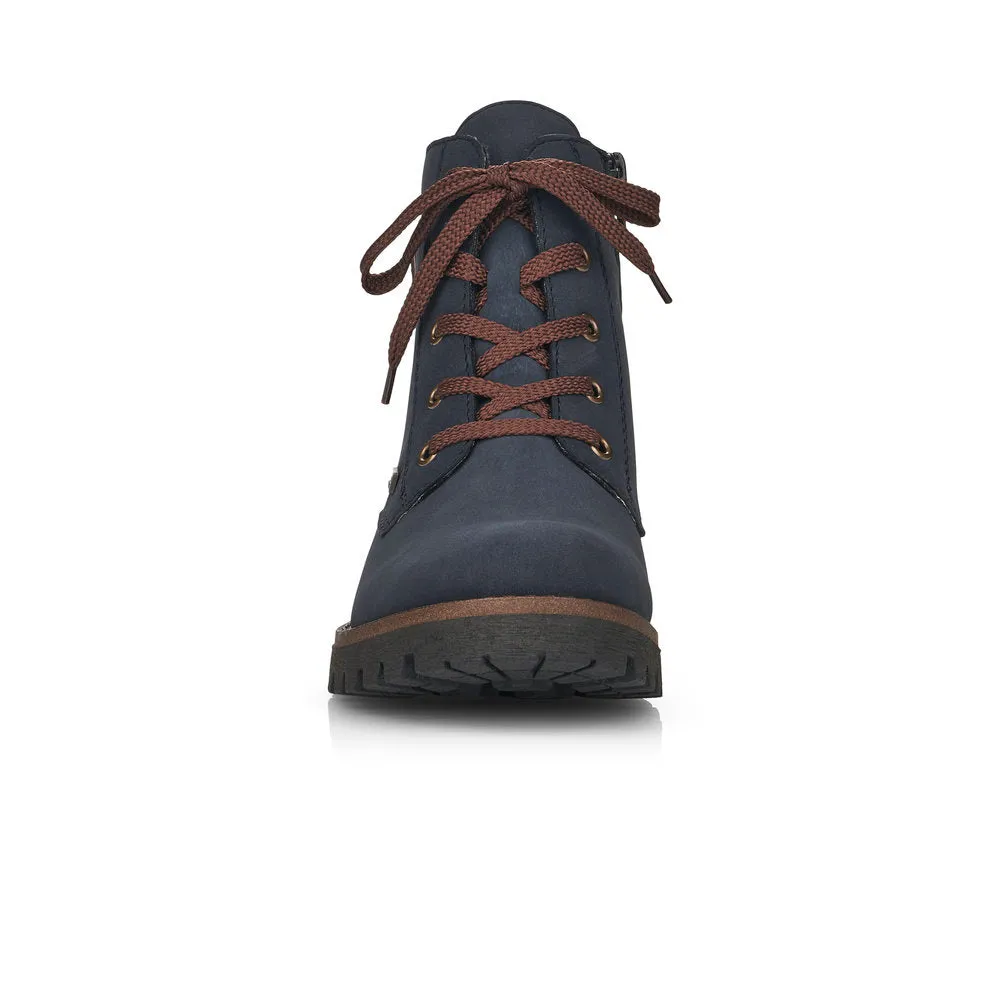 RIEKER - 78502-14 TEX-LACED CASUAL ANKLE BOOT - NAVY