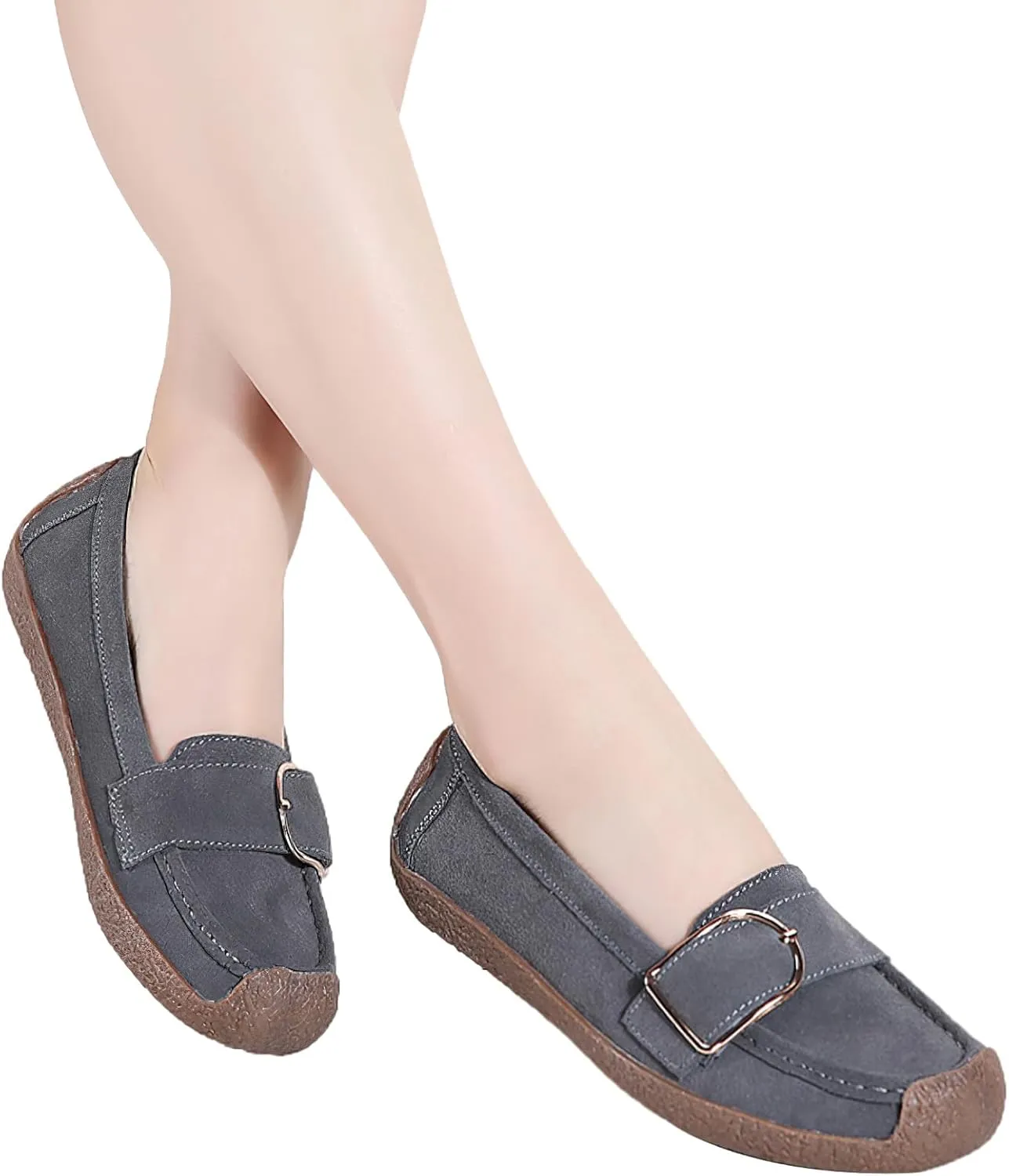 rismart Women's Slip On Suede Loafers Driving Flats Casual Shoes