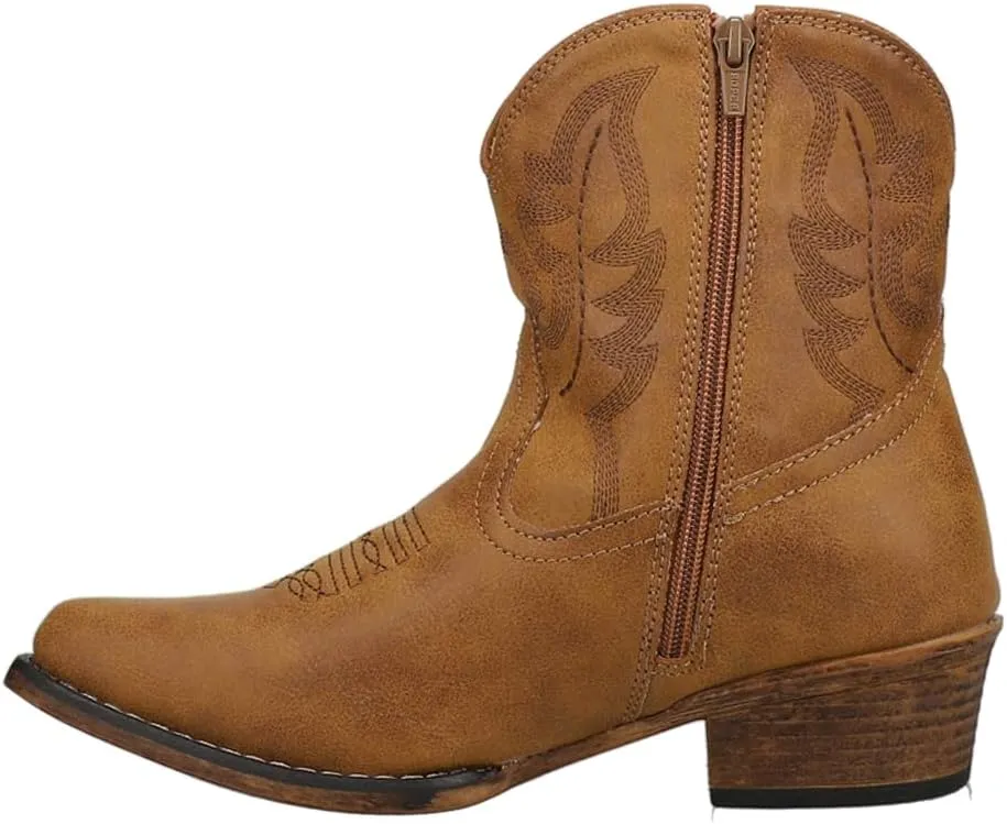 ROPER Womens Shay Round Toe Casual Boots Ankle Low Heel 1-2" - Brown