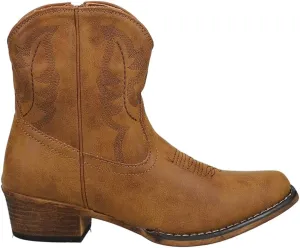 ROPER Womens Shay Round Toe Casual Boots Ankle Low Heel 1-2" - Brown