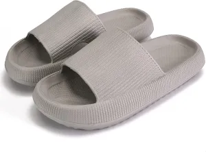 rosyclo Pillow Slippers for Women, Non-Slip Massage Foam Shower Bathroom Home Floor Thick Sole Quick Drying Cloud Cushion Womens Mens Sandals, Soft Comfortable Platform Open Toe Shoes
