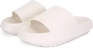 rosyclo Pillow Slippers for Women, Non-Slip Massage Foam Shower Bathroom Home Floor Thick Sole Quick Drying Cloud Cushion Womens Mens Sandals, Soft Comfortable Platform Open Toe Shoes