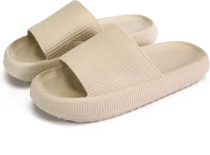 rosyclo Pillow Slippers for Women, Non-Slip Massage Foam Shower Bathroom Home Floor Thick Sole Quick Drying Cloud Cushion Womens Mens Sandals, Soft Comfortable Platform Open Toe Shoes