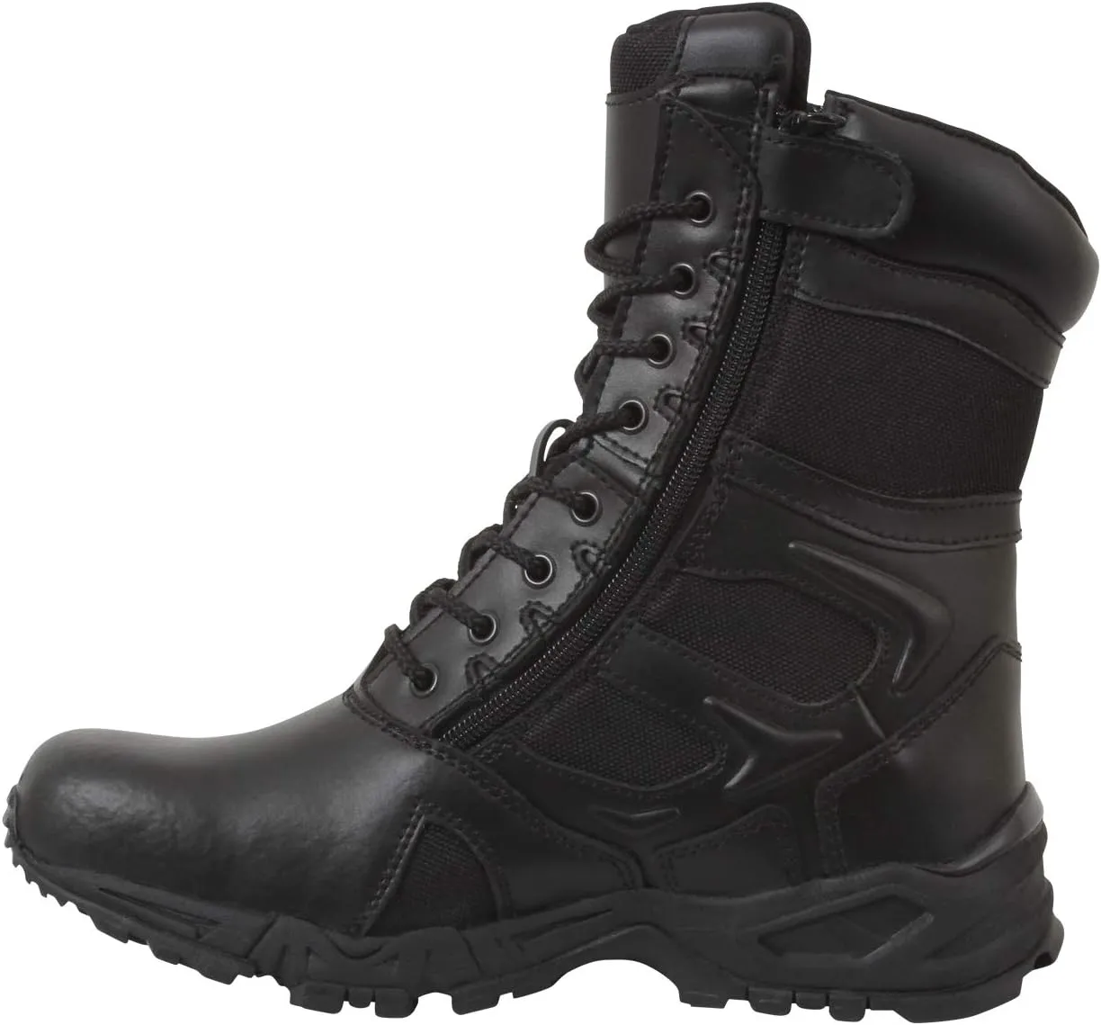 Rothco Forced Entry Deployment Boots With Side Zipper - 8 Inch (Black, US Footwear Size System, Adult, Men, Numeric, Medium, 12)