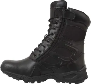 Rothco Forced Entry Deployment Boots With Side Zipper - 8 Inch (Black, US Footwear Size System, Adult, Men, Numeric, Medium, 12)