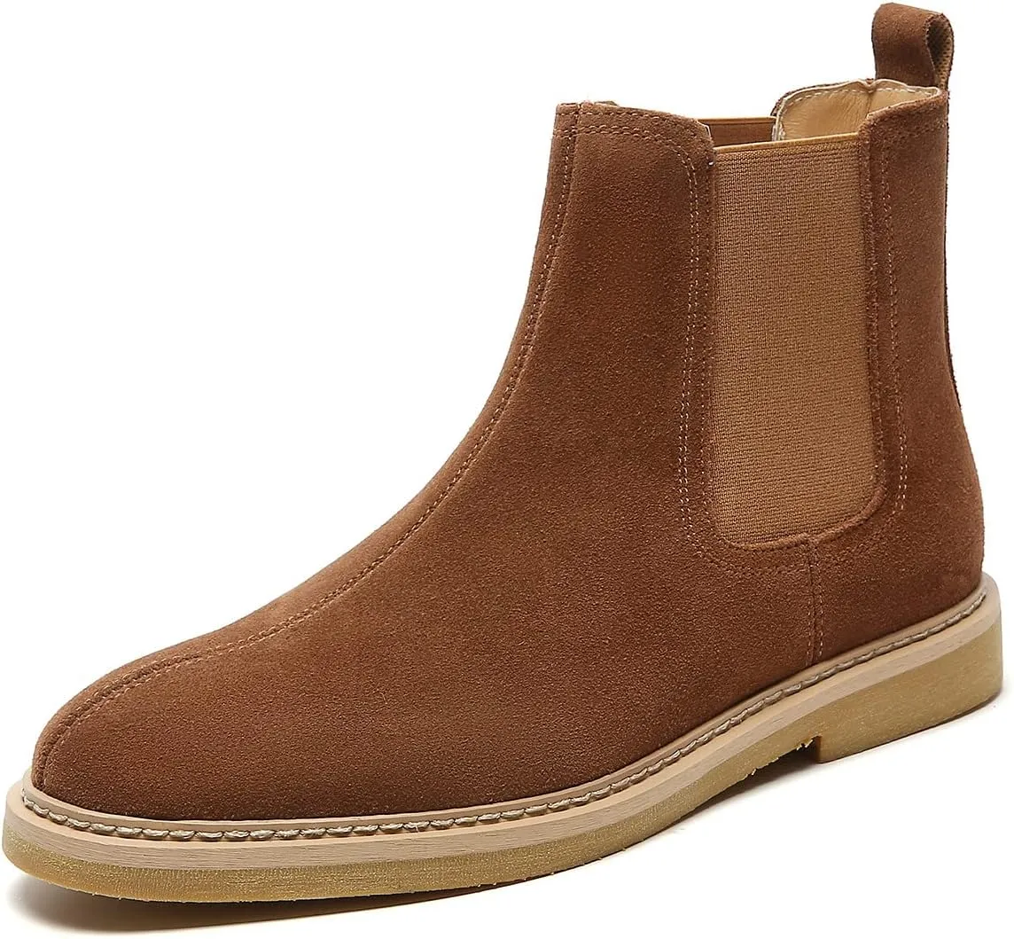 Santimon Men's Chelsea Boots Casual Chukka Ankle Boots Classic Elastic Dress Boots for Men