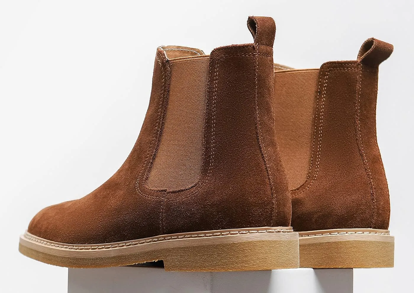 Santimon Men's Chelsea Boots Casual Chukka Ankle Boots Classic Elastic Dress Boots for Men