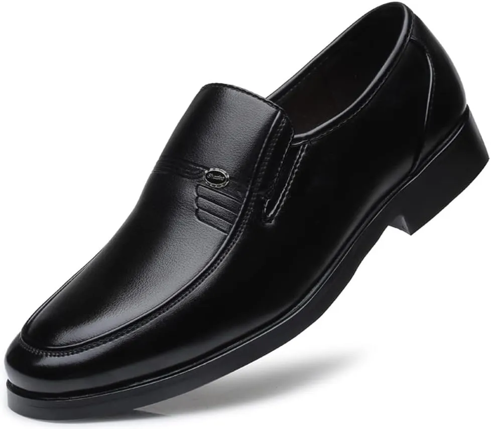 Santimon Mens Moc Slip-On Loafers Leather Lined Classic Venetian Casual Cushioned Relaxed Lightweight Breathable Formal Business Shoes