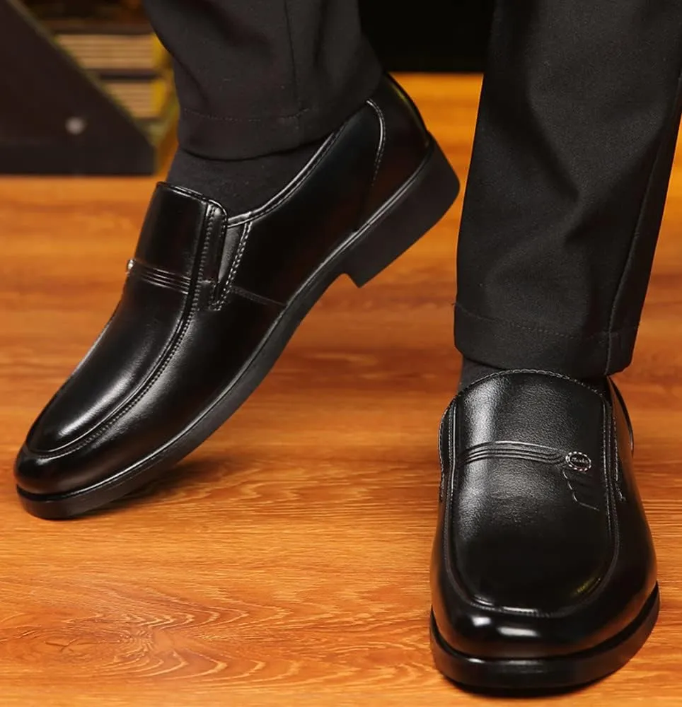 Santimon Mens Moc Slip-On Loafers Leather Lined Classic Venetian Casual Cushioned Relaxed Lightweight Breathable Formal Business Shoes