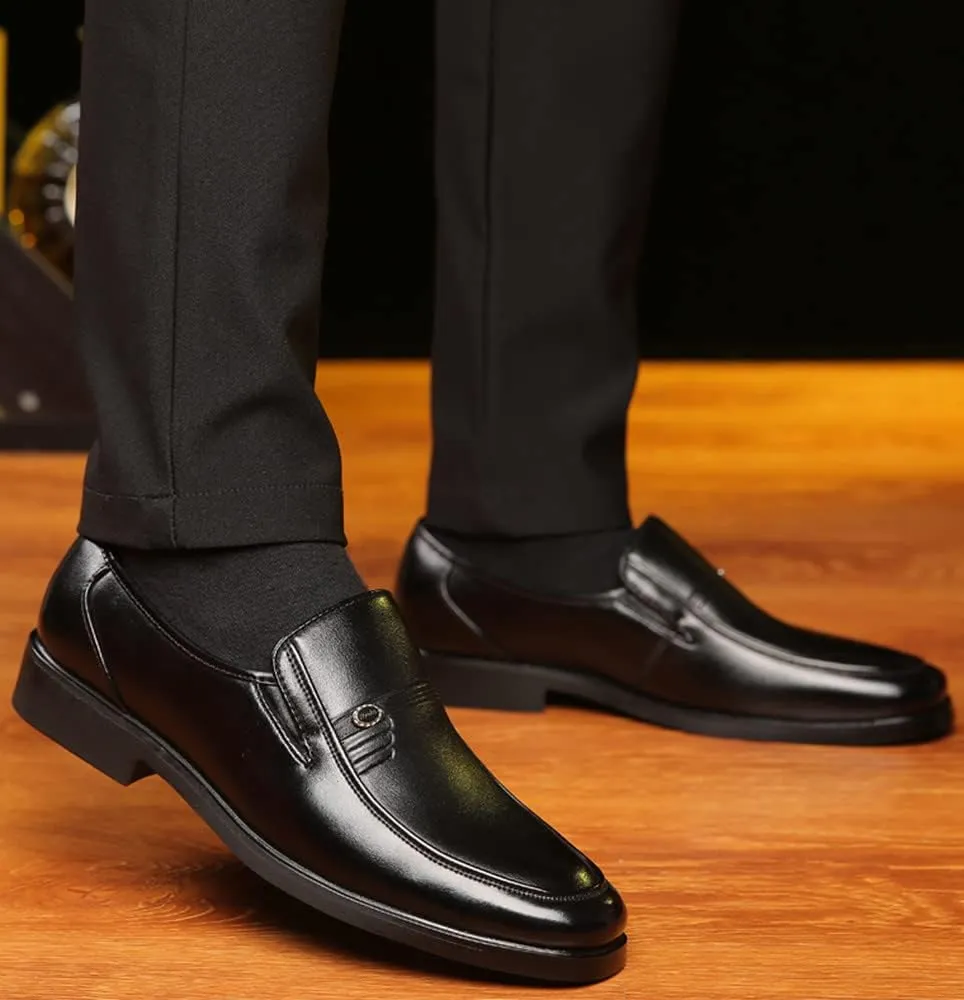 Santimon Mens Moc Slip-On Loafers Leather Lined Classic Venetian Casual Cushioned Relaxed Lightweight Breathable Formal Business Shoes