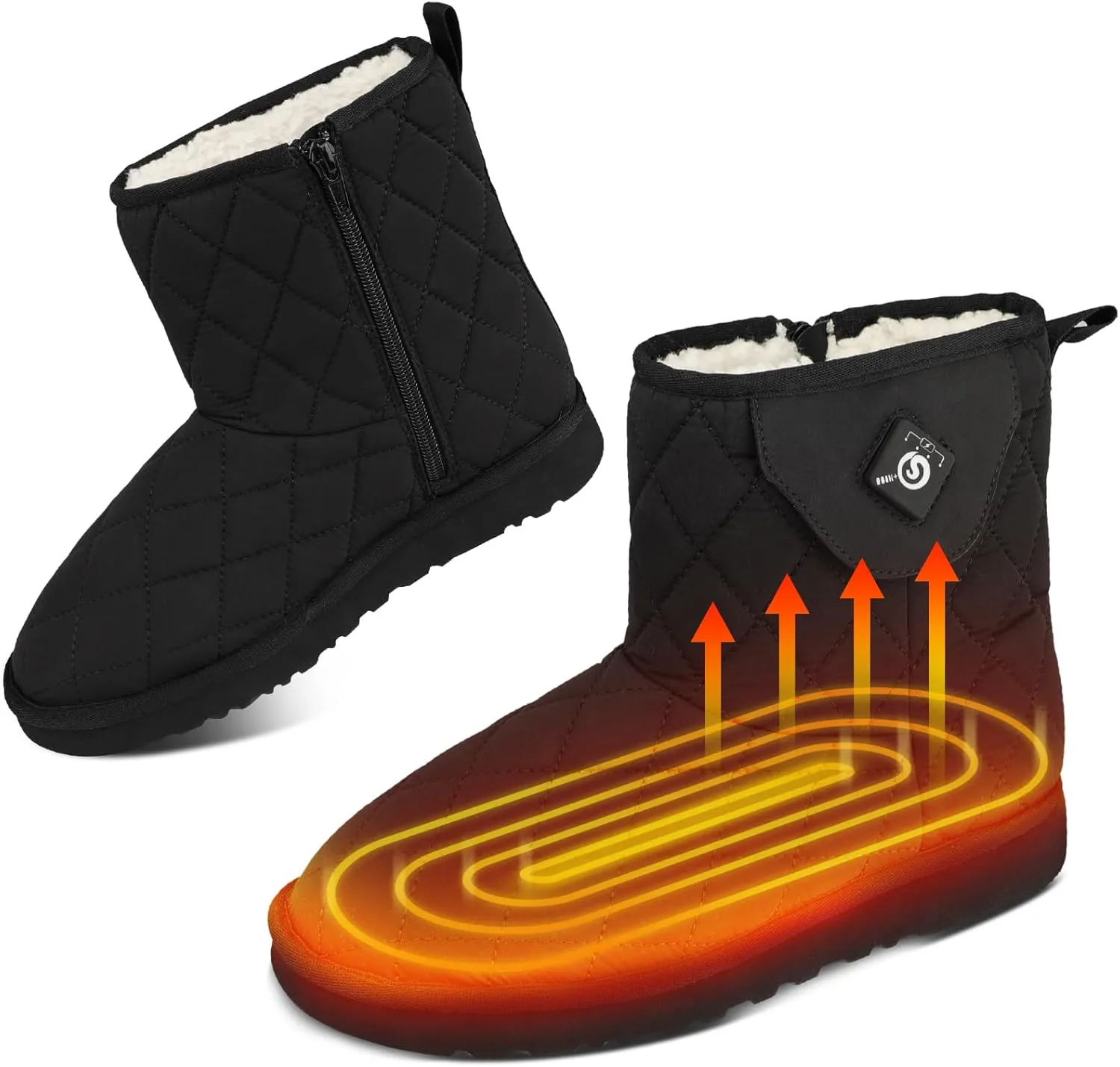 SAVIOR HEAT Heated Boots for Women, Heated Foot Warmer for Feet with Toe Warmers, Rechargeable Heated Shoes Winter Snow Boots