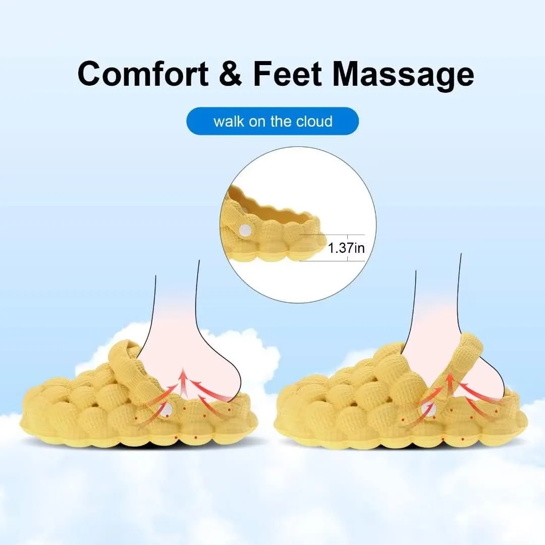 Scecocrs Bubble Slides for Adult and Kids, Boys Girls Men Women Garden Clogs Shoes, Cushioned Massage Golf Ball Slides Platform Comfortable Bubble Slipper Sandal