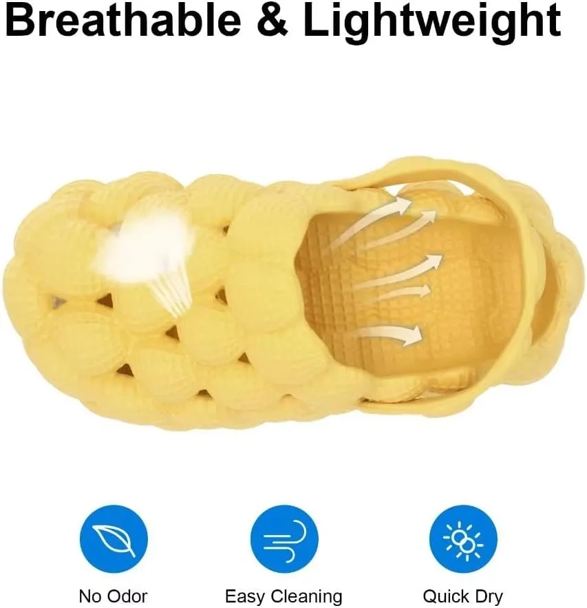 Scecocrs Bubble Slides for Adult and Kids, Boys Girls Men Women Garden Clogs Shoes, Cushioned Massage Golf Ball Slides Platform Comfortable Bubble Slipper Sandal
