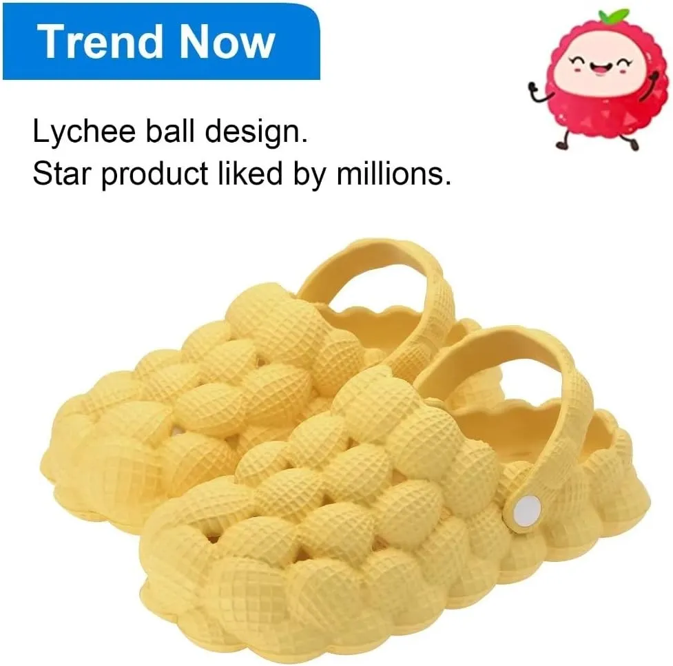 Scecocrs Bubble Slides for Adult and Kids, Boys Girls Men Women Garden Clogs Shoes, Cushioned Massage Golf Ball Slides Platform Comfortable Bubble Slipper Sandal
