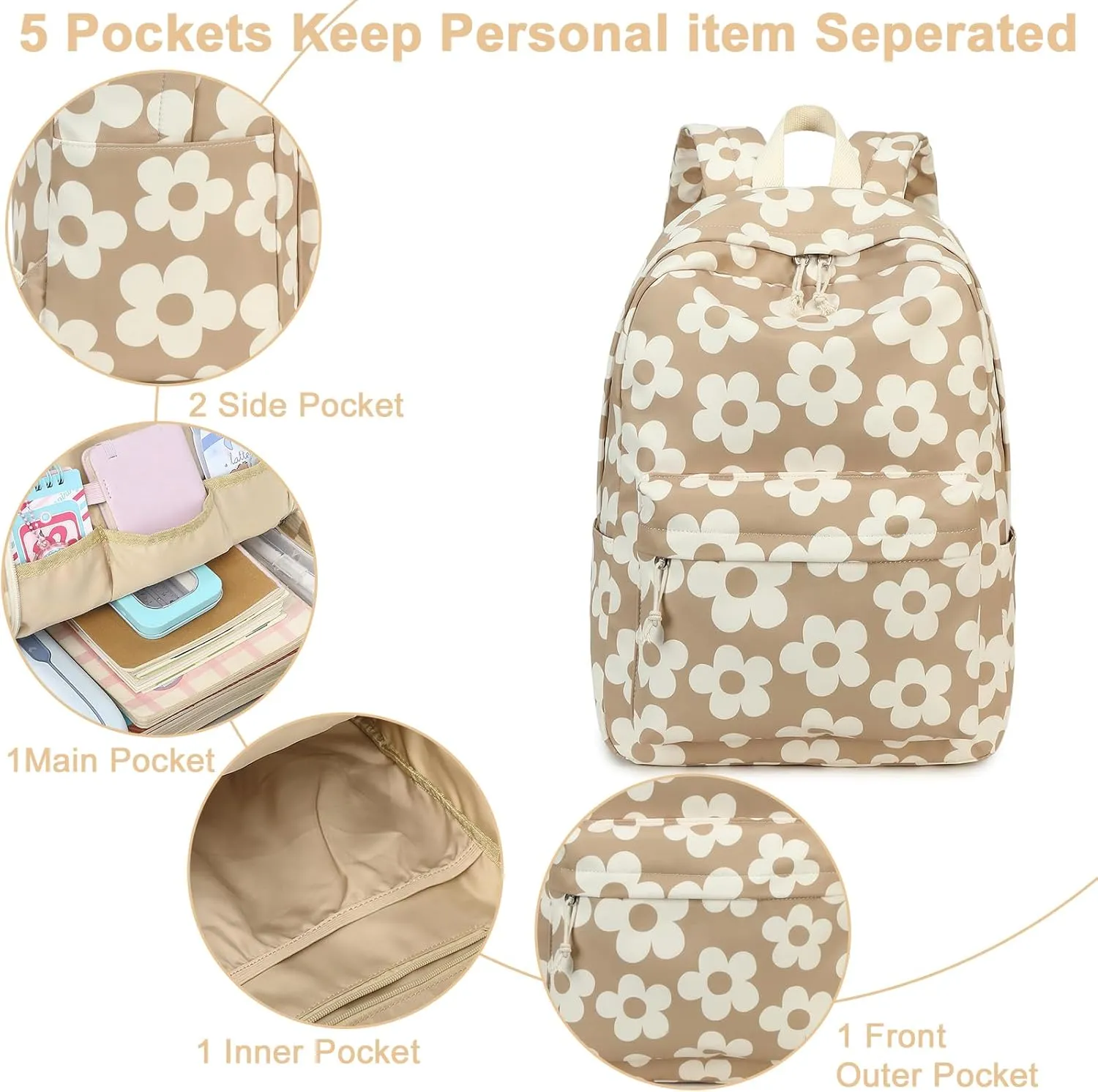 School Backpack for Teen Girls Women Laptop Backpack College Bookbags Middle School Travel Work Commuter Back Pack