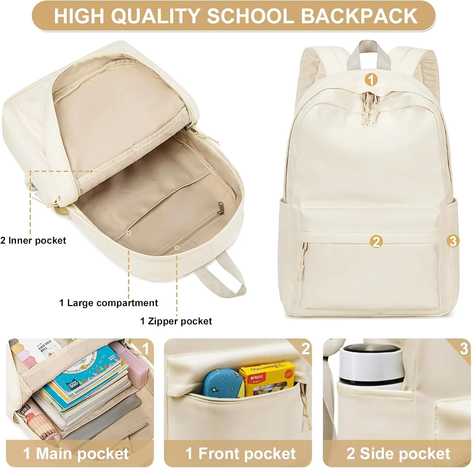 School Backpack for Teen Girls Women Laptop Backpack College Bookbags Middle School Travel Work Commuter Back Pack
