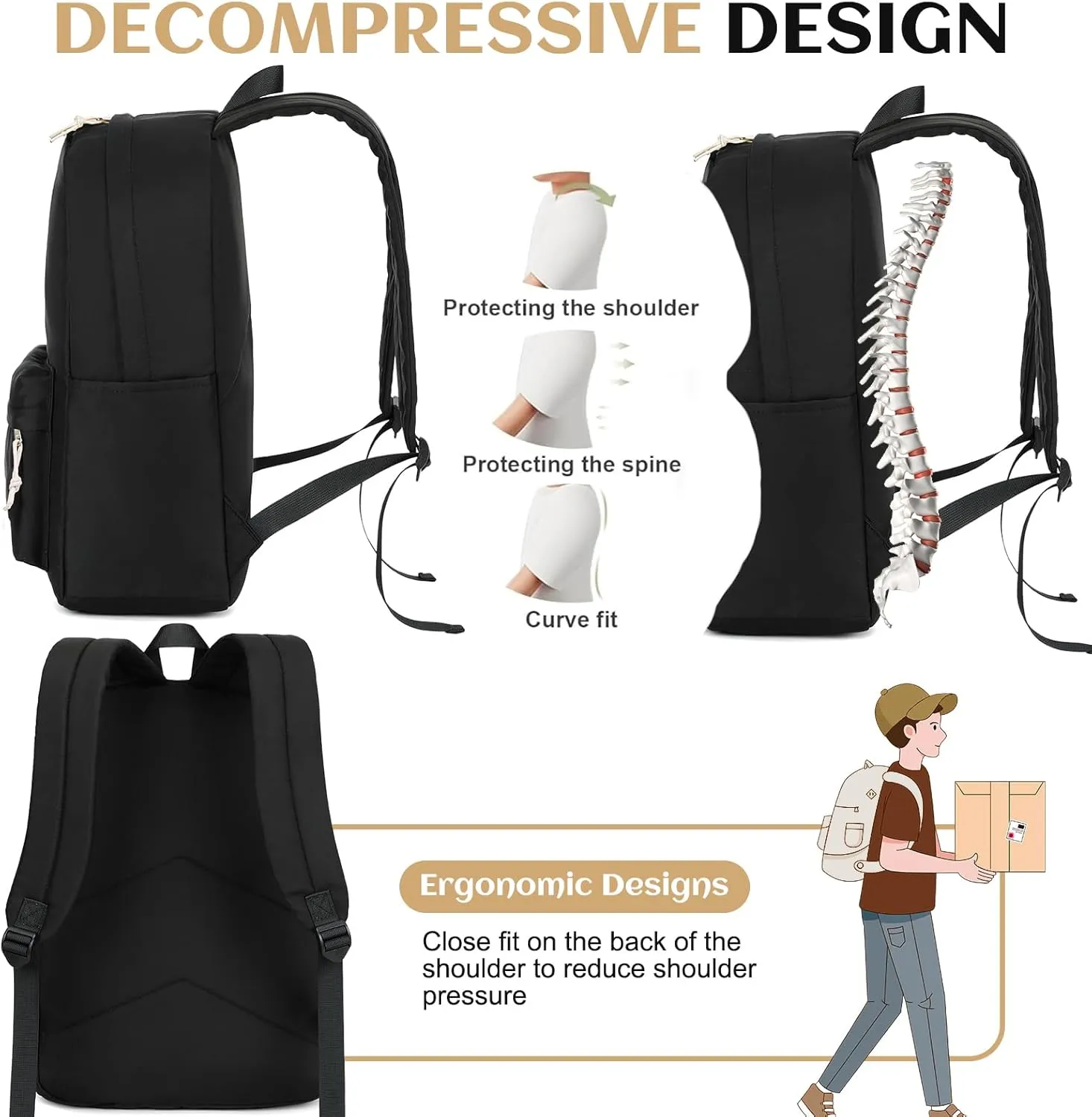 School Backpack for Teen Girls Women Laptop Backpack College Bookbags Middle School Travel Work Commuter Back Pack