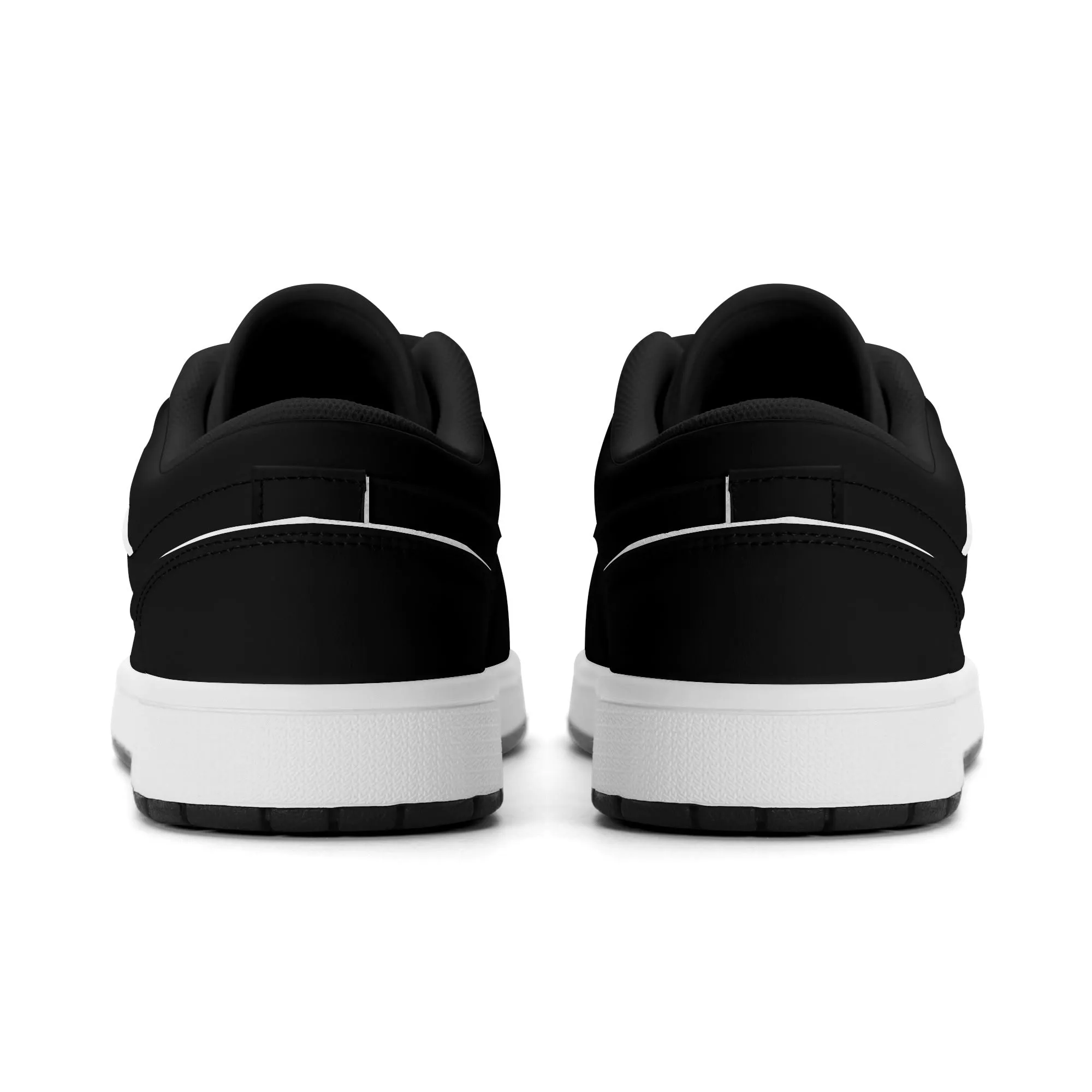 Schwarze Low Top Leder Sneaker für Damen